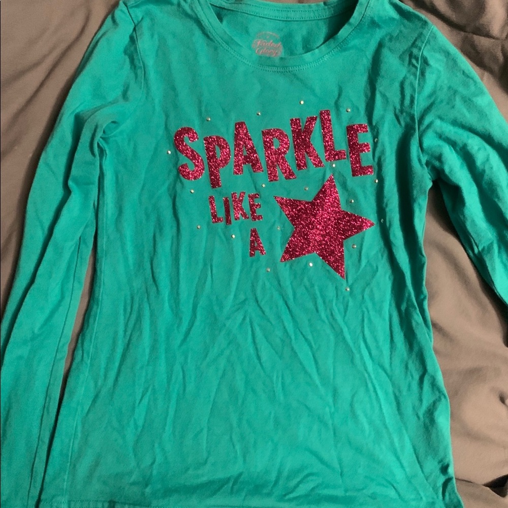 3/$10–Youth Mint Shirt with  Glitter design